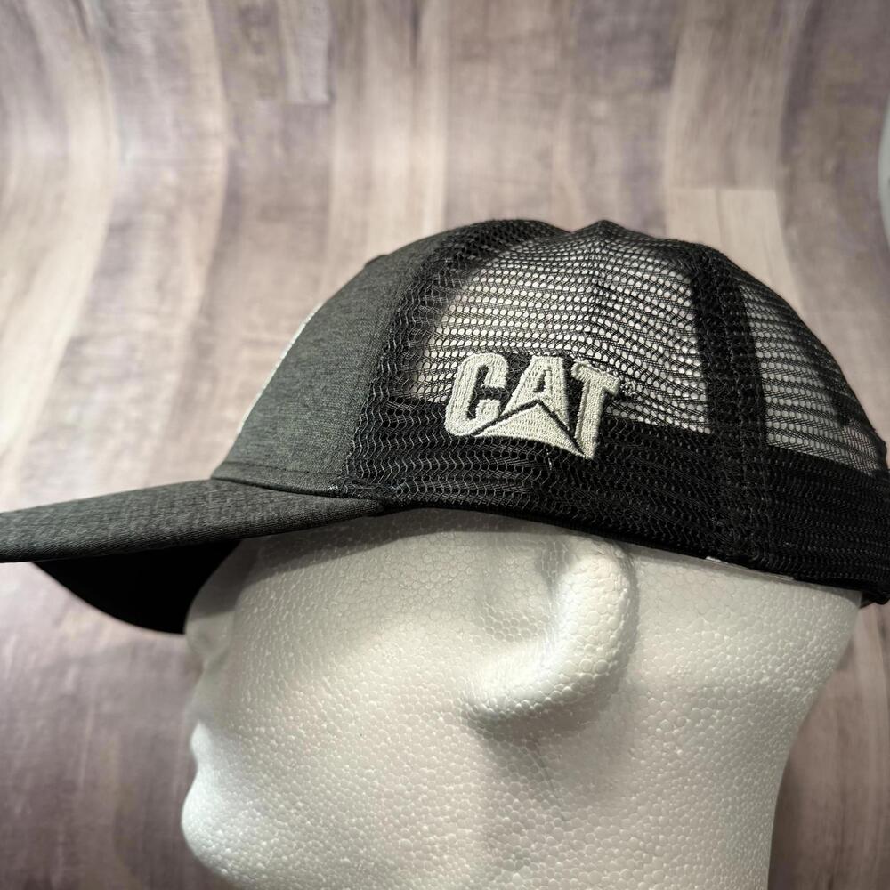 CAT Caterpillar Quality Machines Gray Space Dye Hat Trucker Mesh Back Snap Back - Picture 9 of 9